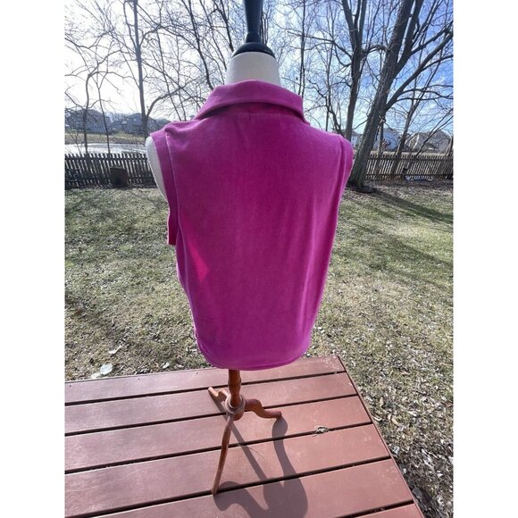 Quacker Factory Womens Pink Sleeveless Zip-Up Vest With Rhinestone Details Size - Picture 3 of 13